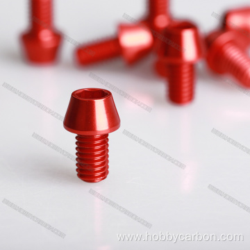 Red And Blue Cone Aluminum Screw For Drone